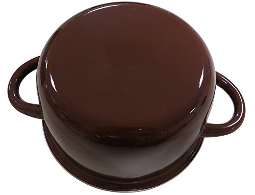 Wahei Freiz Ra-9143 Enameled Tabletop Pot, 6.3 Inches (16 Cm), For 1 To 2 People, Brown, Induction And Gas Compatible, Glass Lid Included #TOP6