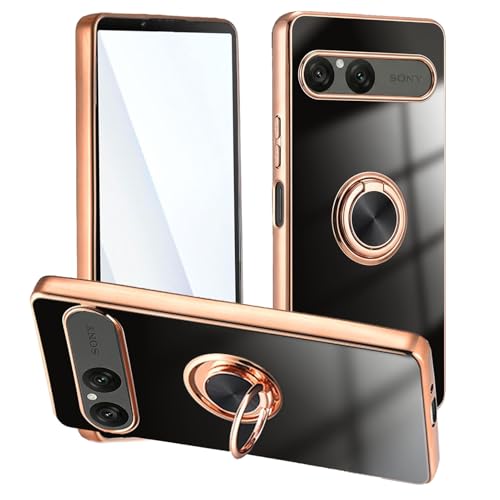 �yLhaomi�zXperia 10 VII SO-52F / SOG16 / A502SO / XQ-FE44�p �P�[�X �����O�t�� �X�}�z Mil�ČR�K�i �N���A TPU�J�o�[ ������� �؍� ���^ �ϏՌ� �X�}�z�P�[�X �ԍڃz���_�[ 360°��] �X�g
