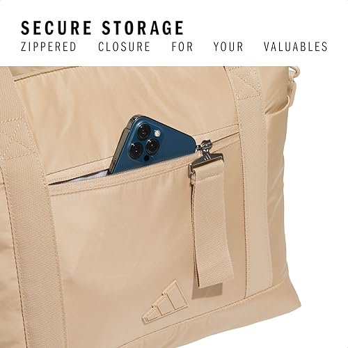 adidas All Me Tote for Women, Large Crossbody Bag with Shoulder Strap, Warm Sandstone Beige/3.03