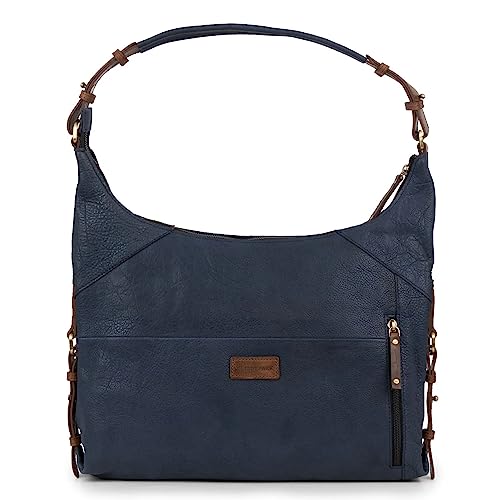 Sac à main en cuir bleu marine Penelope contre le désordre du quotidien