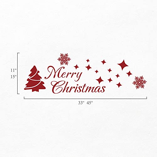Moharwall Christmas Tree Stickers Decor Winter Snow Large Wall Decals Merry Christmas Window Cling Quotes Star Vinyl Art Decoration #TOP3