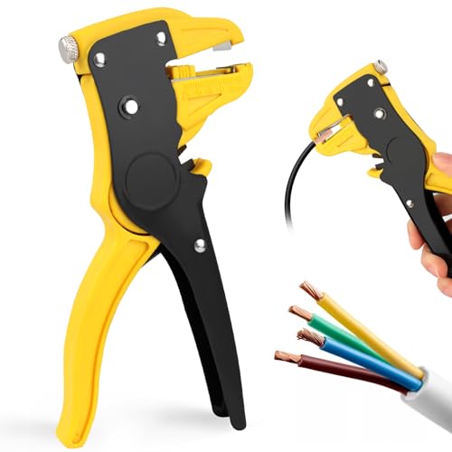 Abisolierzange und Schneidzange, 2-in-1 Abisolierwerkzeug, Verstellbares Wire Stripper (0,2 mm² - 6,0 mm²), Automatische Abisolierzange für Drähte und Kabel, Elektronische und Kfz-Reparatur (Gelb) Abisolierzange und Schneidzange, 2-in-1 Abisolierwerkzeug, Verstellbares Wire Stripper (0,2 mm² - 6,0 mm²), Automatische Abisolierzange für Drähte und Kabel, Elektronische und Kfz-Reparatur (Gelb)