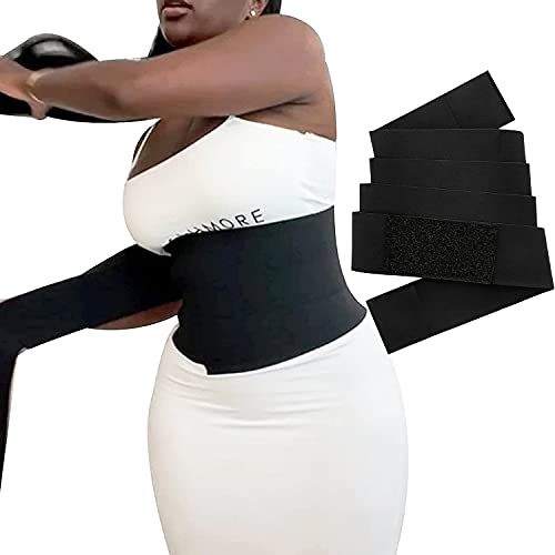 Bandage Wrap for Women -Snatch Me Up Bandage, 4m Women Slimming Tummy Wrap Belt, Wrap Lumbar Waist Support Belt, Postpartum Recovery for Women, Corset Trimmer Body Shaper Belt for Women (Black)