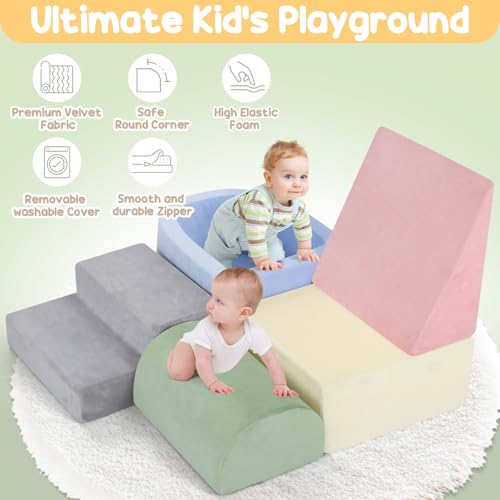 Image of whiffee Climbing Toys for Toddlers 1-3, Foam Climbing Blocks with Ball Pit for Baby, Toddler Climbing Toys Indoor, Baby Climbing Crawling Toys, Soft Play Set (No Balls Included) (Colorful)