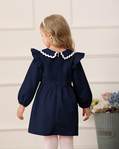 Kucnuzki Baby Girl Dress Toddler Girl Clothes Long Sleeve Ruffle Dress Fall Winter Casual Dresses Cute Kids Clothes4