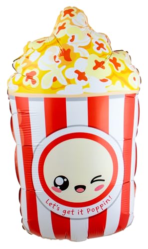 Folat 27699 Globo con forma palomitas de aluminio Globo de aluminio - Forma - Palomitas - 37 x 60 cm. Decoración de fiestas de cumpleaños