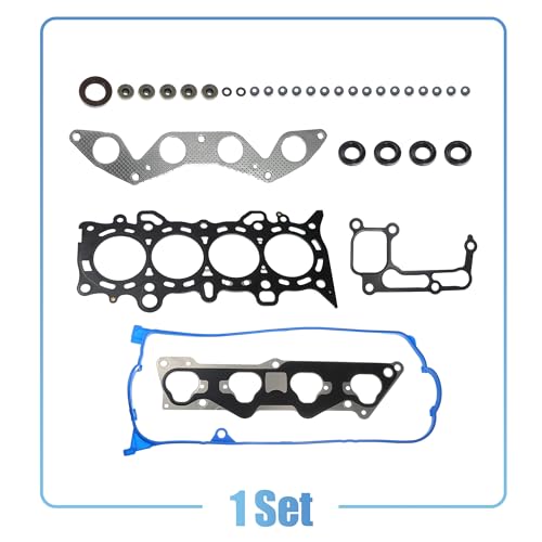 Image of X AUTOHAUX 1 Set Vehicle Engine Cylinder Head Gasket Set for Honda Civic EX 1.7L VTEC SOHC 2001-2005 Metal