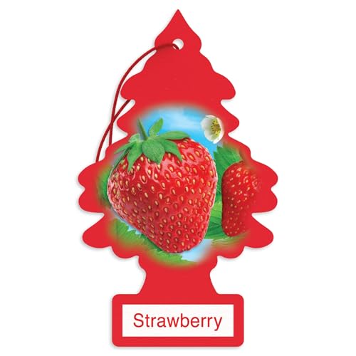 Image of Little Trees Strawberry Air Freshener (Pack of 3) | Sweet Fruity Fragrance | Iconic Tree Hanging Design | For Car, Home, Wardrobe | Imported from USA