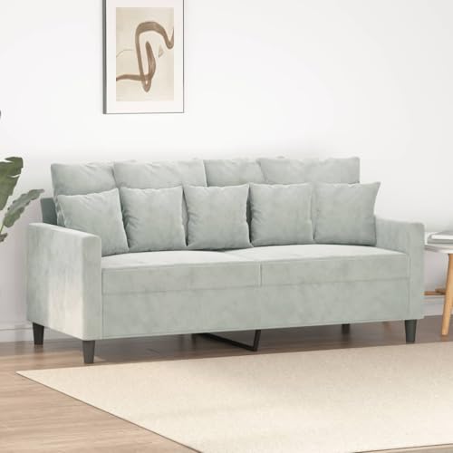 Willood Sofá de 2 Plazas, Asiento con Reposabrazos Respaldo, Sillón de Descanso Relax Televisión, Sofá Tapizado para Salón, Tela Gris Claro