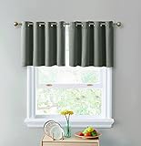 2pc Grommet Thermal Insulated Room Darkening Bedroom and Living Room Curtain Window Treatment Blackout Curtains Energy Saving Panel -Dark Grey 24'