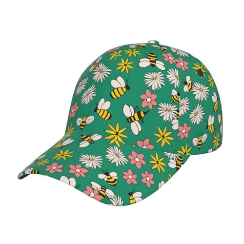 Vosery Berretto da baseball unisex con api volanti, regolabile, per
