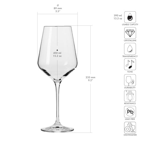 Foto von Krosno Weißweingläser 6er Set, 450 ml, Avant-Garde Kollektion
