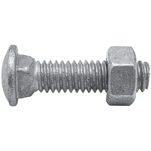 Image of Carriage Bolts 5 /16-18 x 1-1 /4 inch: Galvanized Bulk Chain Link Fence Carriage Bolts (100 Pieces)