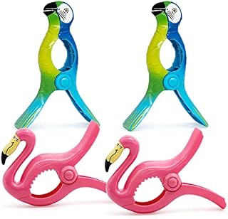 Beach Towel Clips,4pcs Beach Towel Pegs Sunbed Towel Clips Large Laundry Clothes Pegs Plastic Windproof Portable Quilt Blanket Holders for Sun Loungers Patio Pool
