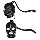 Leder Kopfmaske Bondage BDSM - Weiche Kunstleder Maske für Herren Damen - Fetisch Kopfbedeckung Cosplay Halloween Mit Perücke