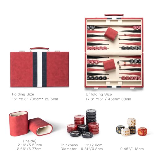 Set clásico de Backgammon 15 pulgadas para adultos miniatura 4