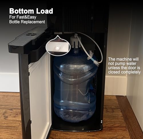 Bottom Loading Water Dispenser Cooler with Ice Maker 18lbs Daily Capability Perfect for Home Office Black (Without HOT Water)