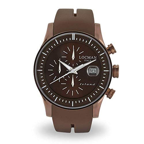 Locman Island ref620 Chrono aço PVD castanho 40 mm, Castanho, Pulseira