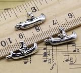 8/20/60pz Ciondolo in Lega a Forma di Barca a Remi in Stile retrò 9x18mm-8pz