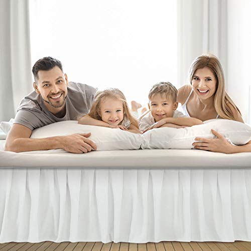 Ruffled Bed Skirt With Split Corners,Queen Dust Ruffle 18 Inch Drop, 100% Microfiber Bedskirt With Platform Three Sided Coverage Ruffled Gathering Bed Skirts For Queen Beds,Taupe #TOP5