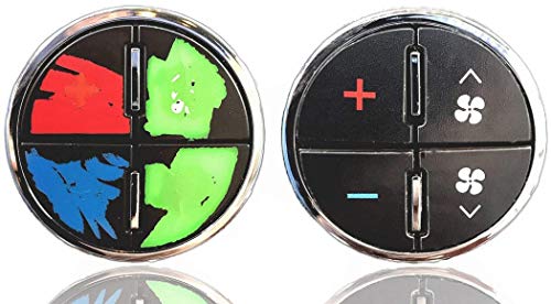 Vinyl Repair Decal Overlays For General Motors AC Button Controls - Easily Repair Your Worn GM A/C Buttons | Fits Most 2007-2014 Chevy Tahoe Gmc Yukon Buick Enclave Silverado Sierra Models AcButtons
