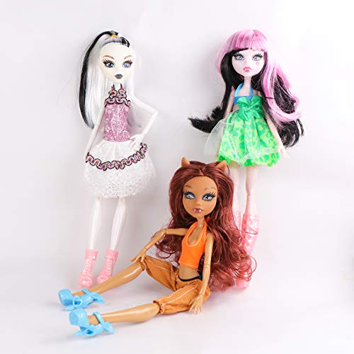 Onest 5 Sets 11 Inch Monster Girl Dolls Include 5 Pieces Girl Monster Dolls, 5 Pieces Handmade Doll Clothes, 5 Pairs Of Doll Shoes #TOP3