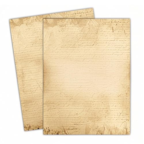 Image of Vintage Paper Sheets 50 Pack, 8.26 x 11 in Handmade Style Writing Paper for Letters, Art Projects, Invitations, Resumes, Crafts, Stationery, Home or Office Printing, Calligraphy Supplies