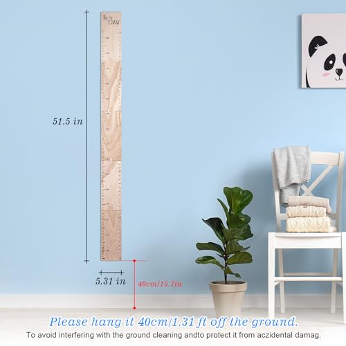 Cretosou Messlatte Aus Holz Messlatten Kinderhölzernes Wandlineal, Messlatte Kinderzimmer Kindermesslatte, Messlatte Kinder Holz Messlatten für Baby- & Kleinkinderzimmer