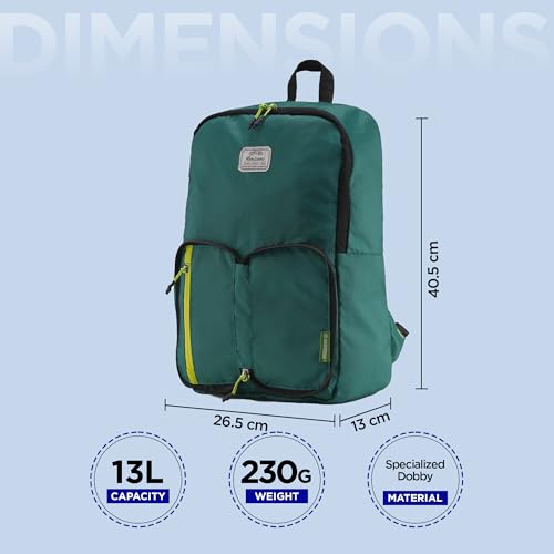 Image of HARISSONS Ibex Foldable Daypack | 13L | Ultra-Lightweight & Packable | Specialized Dobby Fabric | Travel, Day Trips & Daily Use