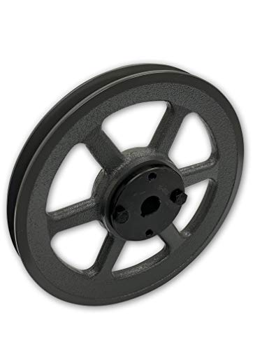 Single Groove 9.25" Cast Iron Electric Motor" H" Pulley/Sheave, Bushing Included, for 5/8" Top Width B/5L/BK/5LK Section V Belt, 1 Groove Pulley (5/8" Shaft / 0.625 Bore, BK95H)