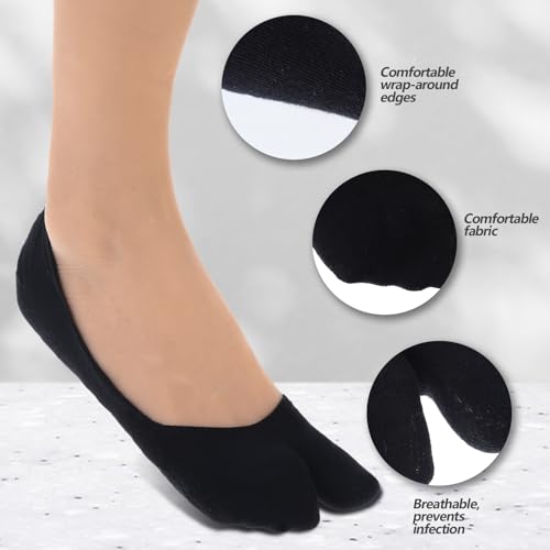 4 Pairs Flip Flop Socks, Women Tabi Socks Low Cut No Show Socks Elastic Short Sandal Sock for Men and Women3