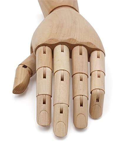 Paintersisters® Gliederhand, 18 cm rechts, Holzhand beweglich, Modellhand Mannequin Handmodell Zeichenpuppe