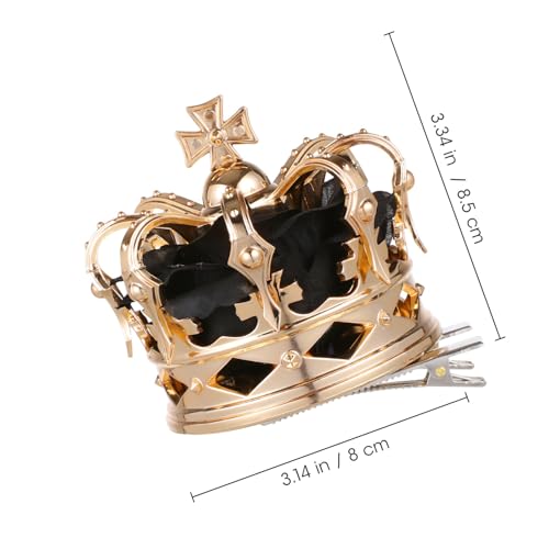 Pinza de cabello dorada tridimensional forma de tiara para halloween 2