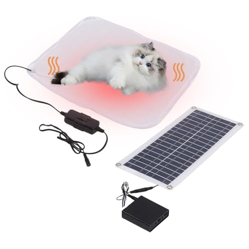ソーラーパワーペットヒーターパッド、 犬用ソーラーヒーターパッド,犬用ソーラーヒーティングパッド100w 屋外用犬猫用ヒーターベッド | 調節可能な加温猫ベッド、防水ペット加熱パッド、冬の猫ペット犬用の非常に暖かい熱ペットパッド
