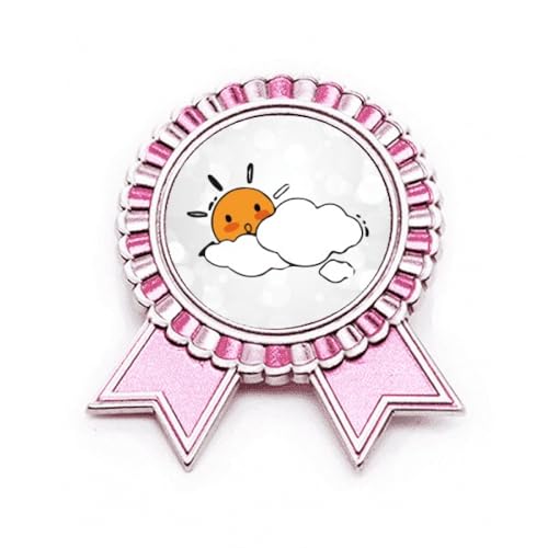 Broche rose nuage et soleil en métal M pour sublimer un manteau