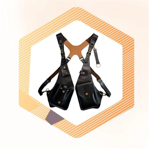 Retro Anti-Theft Leather Double Shoulder Armpit Bag Outdoor Adjustable Wallet Phone Case For Men Shoulder Holster Bags4