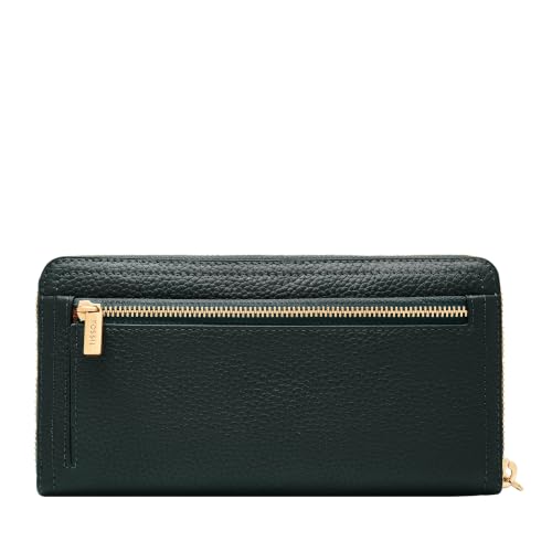 Image of Fossil Women's Logan Leather RFID-Blocking Zip Around Clutch Wallet with Wristlet Strap for Women