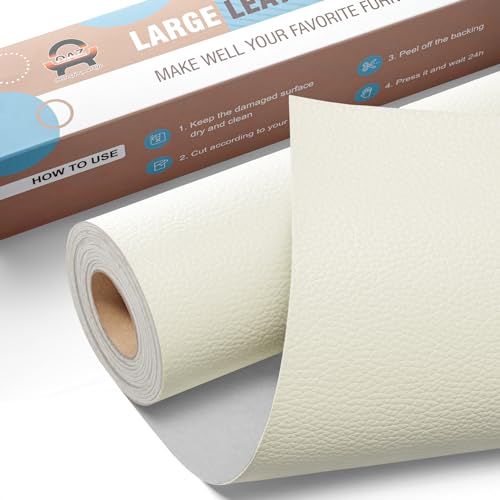Simili Cuir Autocollant, 40 x 160 cm Patch de Réparation en Cuir Auto-adhésif, Kit réparation Simili Cuir pour Sièges D'auto, Canapés, Sièges de Bateau, Chaises -...
