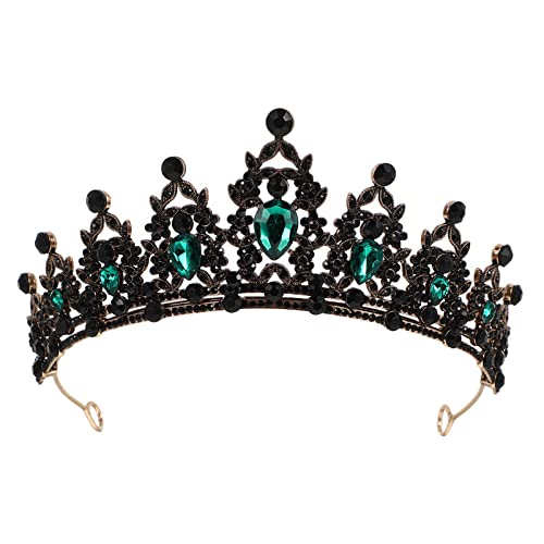 Lurrose Diadème vintage noir avec couronne et strass Princesse Tiara pour femme (rouge) Cover