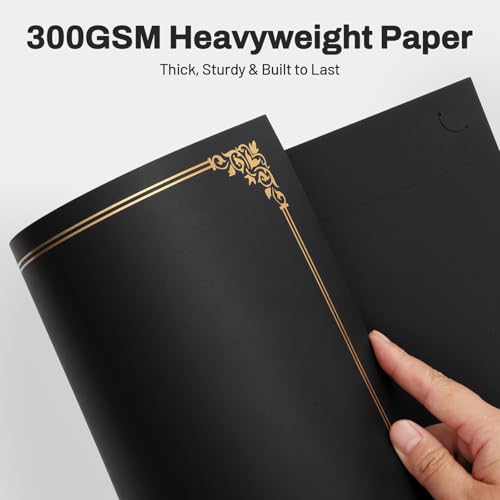 SUNEE Certificate Holders, 100 Packs Black Diploma Holders, Certificate Covers with Gold Foil Border for Letter Size 8.5 x 11 Certificate Paper, Cardstock, Award, Graduation, Documents