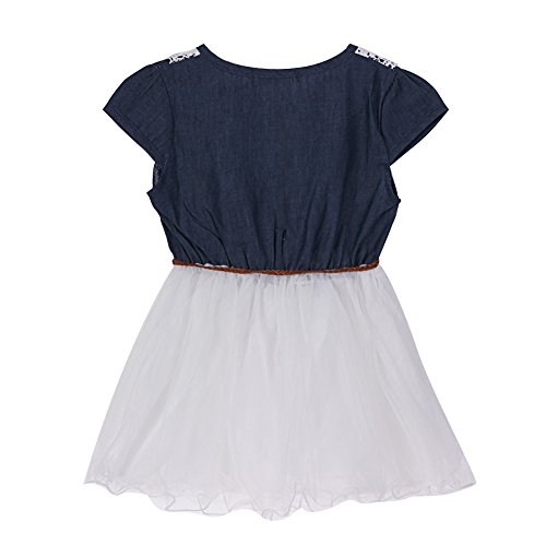 Vestido feminino para bebês da Amazingdeal; vestido de tule com manga curta e jeans de princesa; 2 a