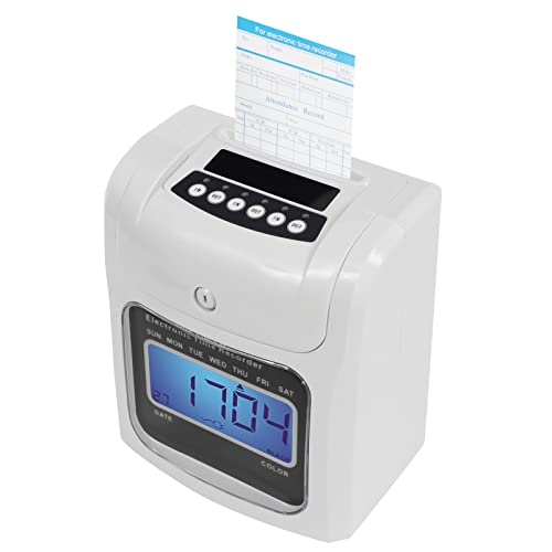 Happcucoe Time Clock, Recorder Time Card Machine,Employee Attendance Machine,Time Clock Punch Card Machine Calculating Time Clock Office With 50 Cards For Companies, Homes, Units #TOP12