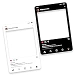 Social Media Photo Booth Prop - Custom Instagram Photo Booth Frame - Customized Insta Giant Selfie Frame - IG Frame for Fun Social Media Posts (Bundle - Black + White)