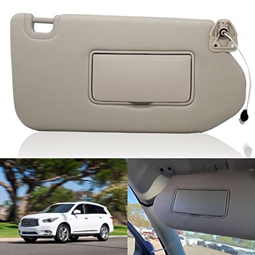 NHILES Right Passenger Sun Visor with Lamp & Mirror for 2013-2020 Nissan Pathfinder 2014-2020 Infiniti QX60 and 2013 Infiniti JX35 OEM: 96401-9PB0A 964009PB0A Beige