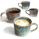 Umllpet Retro Kaffeetasse 2er Set 350ml，Milchtasse Teetasse für Kaffee Latte Tee, Spülmaschinen & Mikrowellengeeignet