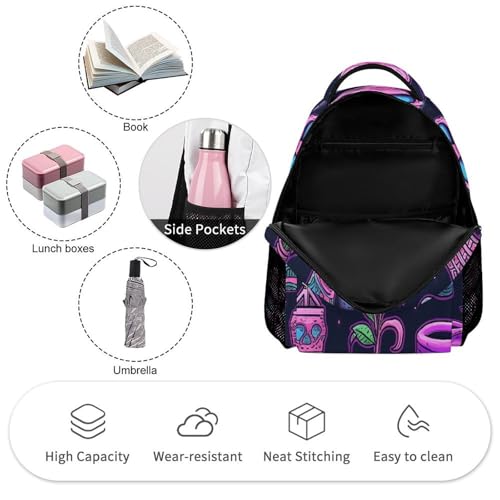 A Set of Object Doodles Backpack for Travel, Ultra Durable Small Bookbag Lightweight Daypack for Women Men3