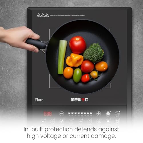 Image of Flare From The House of Link 1600W Induction Cooktop | 7 Cooking Modes with Push Button & Digital Display | Auto Pan Sensor | Auto Shut off for Safety | 1 Year Warranty