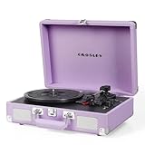 Crosley CR8005F-LN Cruiser Plus Vintage 3-Speed Bluetooth in/Out Suitcase Vinyl Record Player Turntable, Lavender