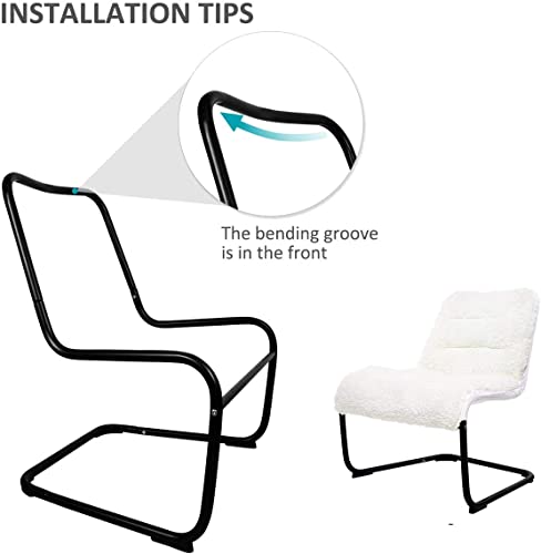 Zenree Comfy Dorm Chairs - Padded Folding Bedroom Reading Leisure/Lounge Chair - Sherpa Seat For Living Room, Dorm, Teen's Den, White #TOP4