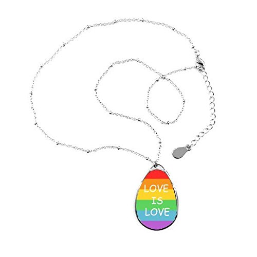 Drapeau LGBT en collier pendentif goutte d'eau, cadeau idéal pour couple